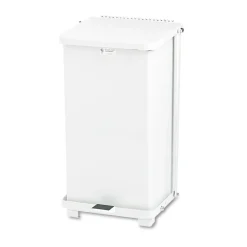 Rubbermaid Commercial 6.5 gal. Defenders Heavy-Duty Steel Step Can - White