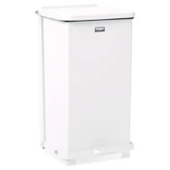 Rubbermaid Commercial 6.5 gal. Defenders Heavy-Duty Steel Step Can - White