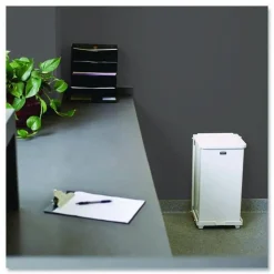 Rubbermaid Commercial 6.5 gal. Defenders Heavy-Duty Steel Step Can - White