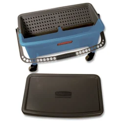 Rubbermaid Commercial 3 gal. Microfiber Finish Bucket with Lid - Blue