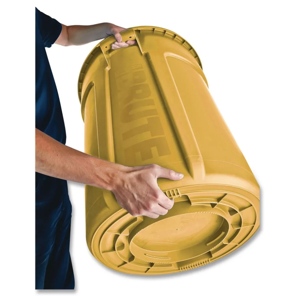 Rubbermaid Commercial 20 gal. Vented Round Plastic Brute Container - Yellow