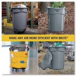 Rubbermaid Commercial 20 gal. Vented Round Plastic Brute Container - Yellow