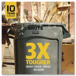 Rubbermaid Commercial 20 gal. Vented Round Plastic Brute Container - Yellow