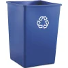 Rubbermaid Commercial 35 gal. Plastic Square Recycling Container - Blue