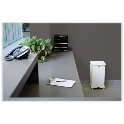 Rubbermaid Commercial 13 gal. Defenders Heavy-Duty Steel Step Can - White