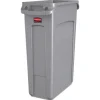 Rubbermaid Commercial 23 Gallon Rectangular Plastic Slim Jim Receptacle W/venting Channels - Gray