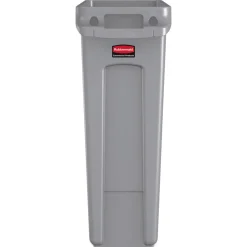 Rubbermaid Commercial 23 Gallon Rectangular Plastic Slim Jim Receptacle W/venting Channels - Gray