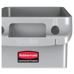 Rubbermaid Commercial 23 Gallon Rectangular Plastic Slim Jim Receptacle W/venting Channels - Gray