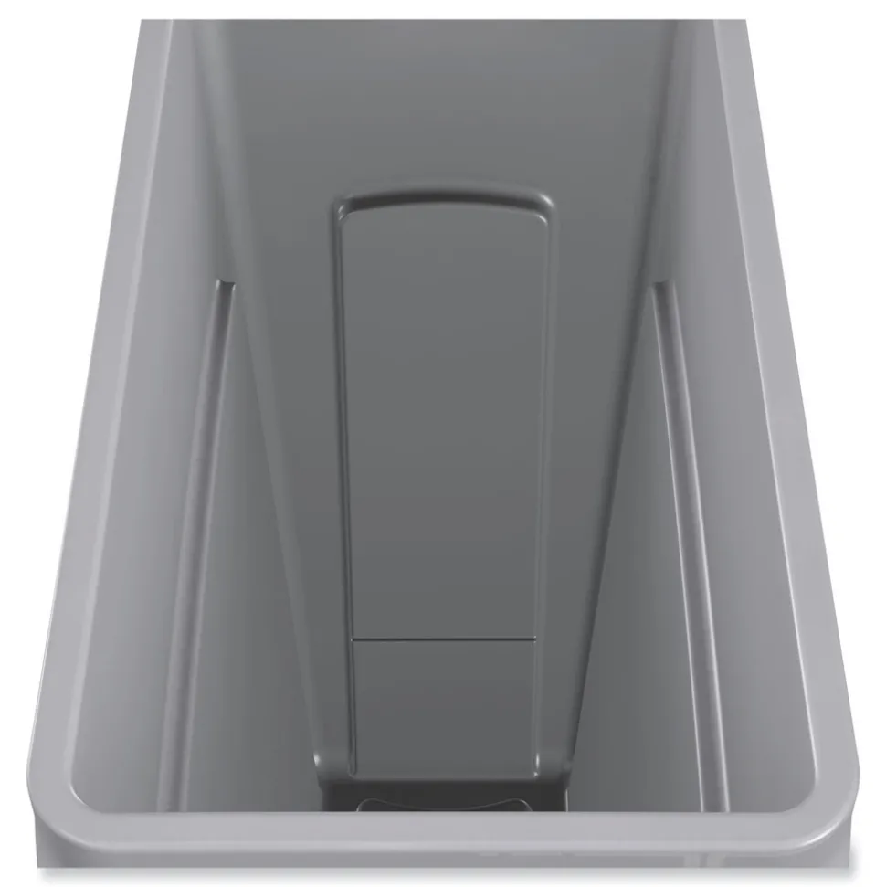Rubbermaid Commercial 23 Gallon Rectangular Plastic Slim Jim Receptacle W/venting Channels - Gray