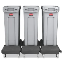 Rubbermaid Commercial 23 Gallon Rectangular Plastic Slim Jim Receptacle W/venting Channels - Gray