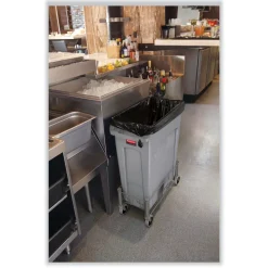 Rubbermaid Commercial 23 Gallon Rectangular Plastic Slim Jim Receptacle W/venting Channels - Gray