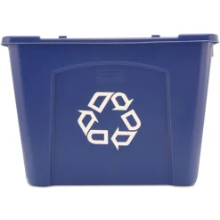 Rubbermaid Commercial 14 Gallon Polyethylene Stacking Recycle Bin - Blue