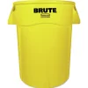 Rubbermaid Commercial 44 Gallon Plastic Vented Round Brute Container - Yellow