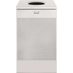 Rubbermaid Commercial 20 Gallon Steel Designer Line Silhouettes Waste Receptacle - Silver Metallic