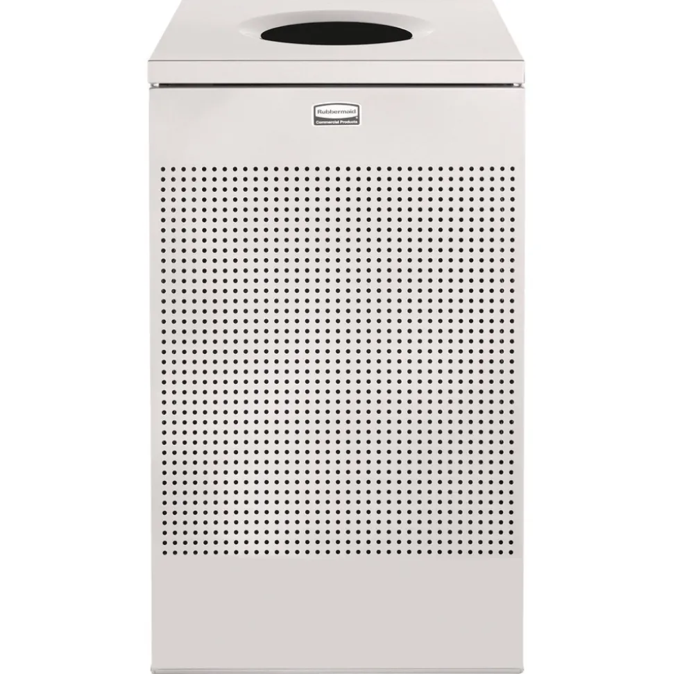 Rubbermaid Commercial 20 Gallon Steel Designer Line Silhouettes Waste Receptacle - Silver Metallic
