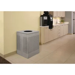 Rubbermaid Commercial 20 Gallon Steel Designer Line Silhouettes Waste Receptacle - Silver Metallic