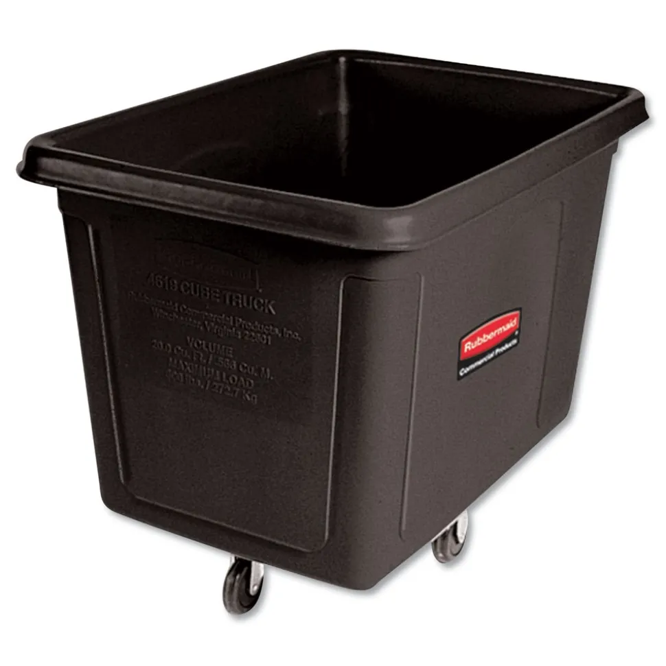 Rubbermaid Commercial 149 gal 600 lb Capacity Plastic Cube Truck - Black
