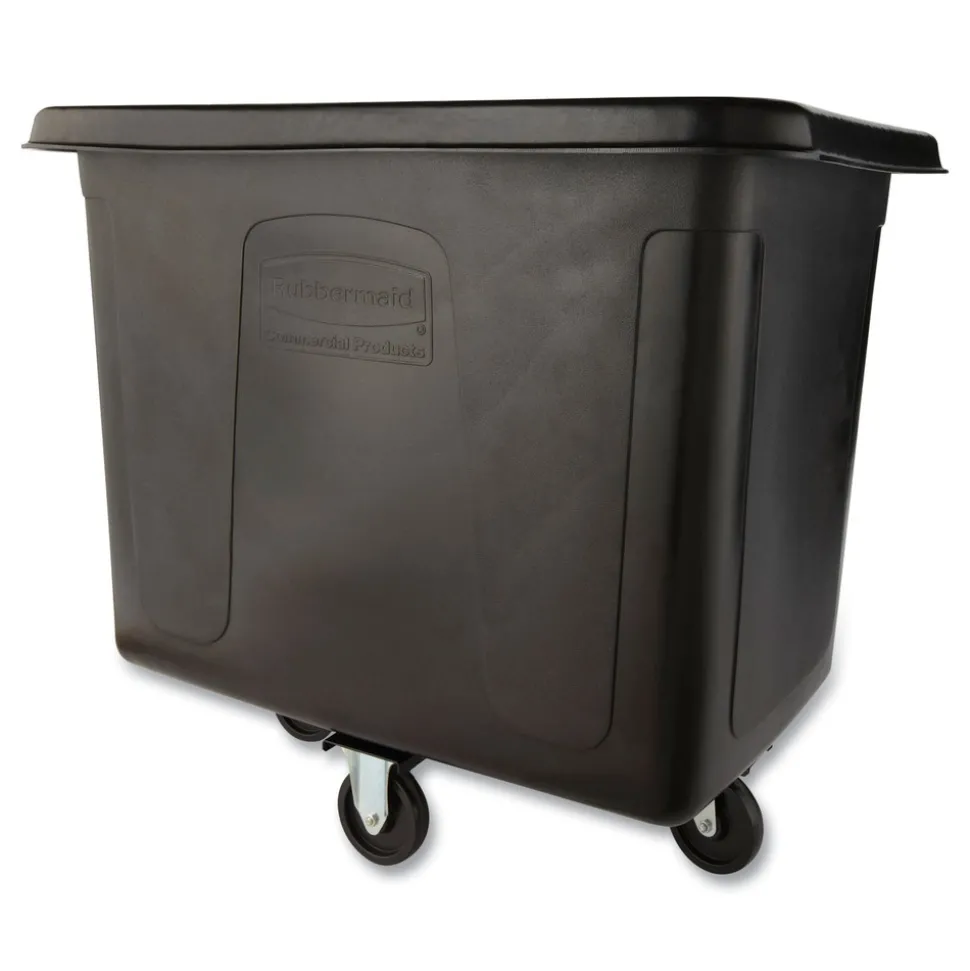 Rubbermaid Commercial 119.7 gal. 500 lbs. Capacity Plastic/Metal Cube Truck - Black
