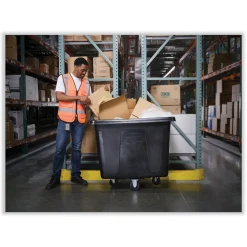 Rubbermaid Commercial 119.7 gal. 500 lbs. Capacity Plastic/Metal Cube Truck - Black