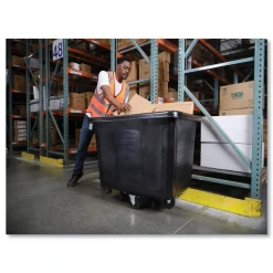 Rubbermaid Commercial 119.7 gal. 500 lbs. Capacity Plastic/Metal Cube Truck - Black