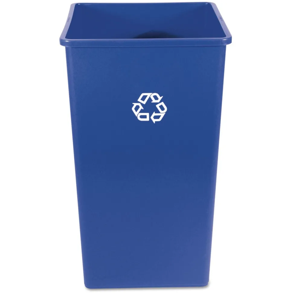 Rubbermaid Commercial 50 gal. Plastic Square Recycling Container - Blue
