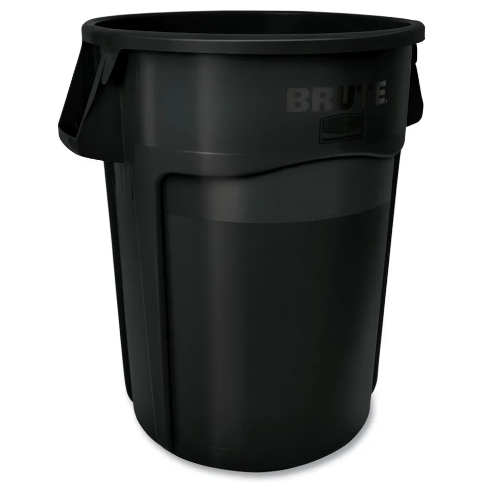 Rubbermaid Commercial 44 gal. Vented Round Plastic Brute Container - Black