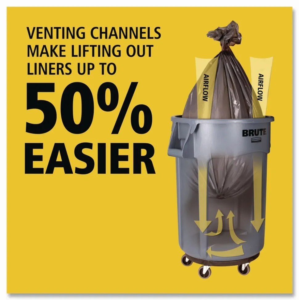 Rubbermaid Commercial 44 gal. Vented Round Plastic Brute Container - Black