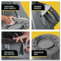 Rubbermaid Commercial 44 gal. Vented Round Plastic Brute Container - Black