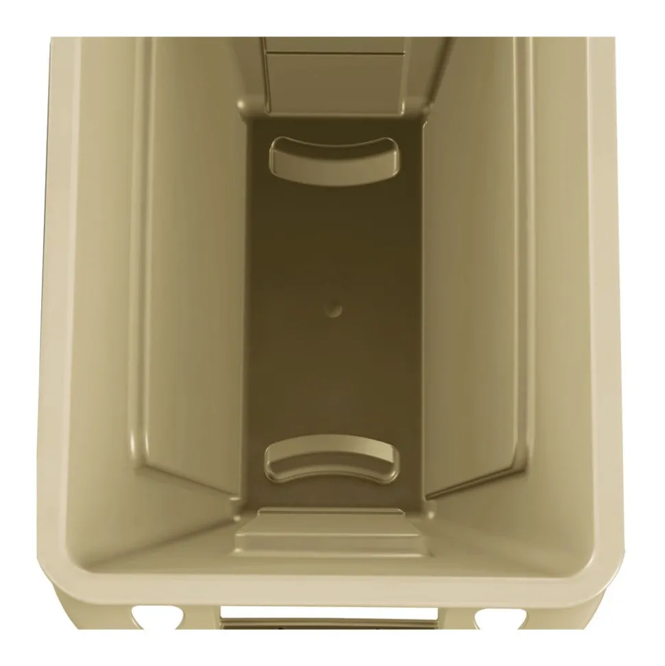 Rubbermaid Commercial 23 Gallon Rectangular Plastic Slim Jim Receptacle with Venting Channels - Beige