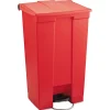 Rubbermaid Commercial 23 Gallon Indoor Utility Step-On Plastic Waste Container - Red