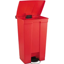 Rubbermaid Commercial 23 Gallon Indoor Utility Step-On Plastic Waste Container - Red