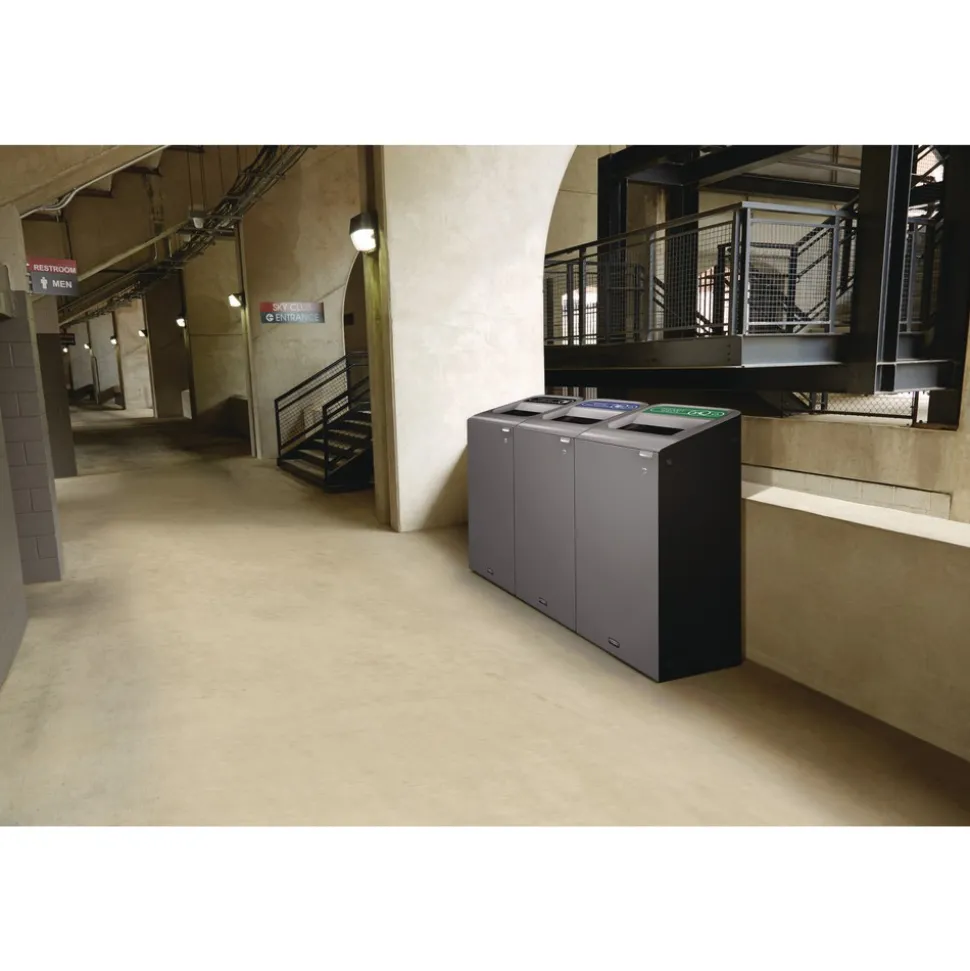 Rubbermaid Commercial 33 Gallon Landfill Configure Indoor Recycling Waste Receptacle - Gray