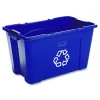 Rubbermaid Commercial 18 Gallon Polyethylene Stacking Recycle Bin - Blue