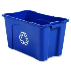 Rubbermaid Commercial 18 Gallon Polyethylene Stacking Recycle Bin - Blue