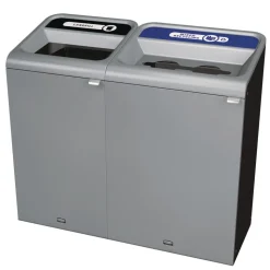 Rubbermaid Commercial 33 Gallon Configure 1 Stream Mixed Recycling Waste Receptacle - Gray