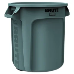 Rubbermaid Commercial 10 gal. Vented Round Plastic Brute Container - Gray