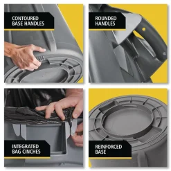 Rubbermaid Commercial 10 gal. Vented Round Plastic Brute Container - Gray