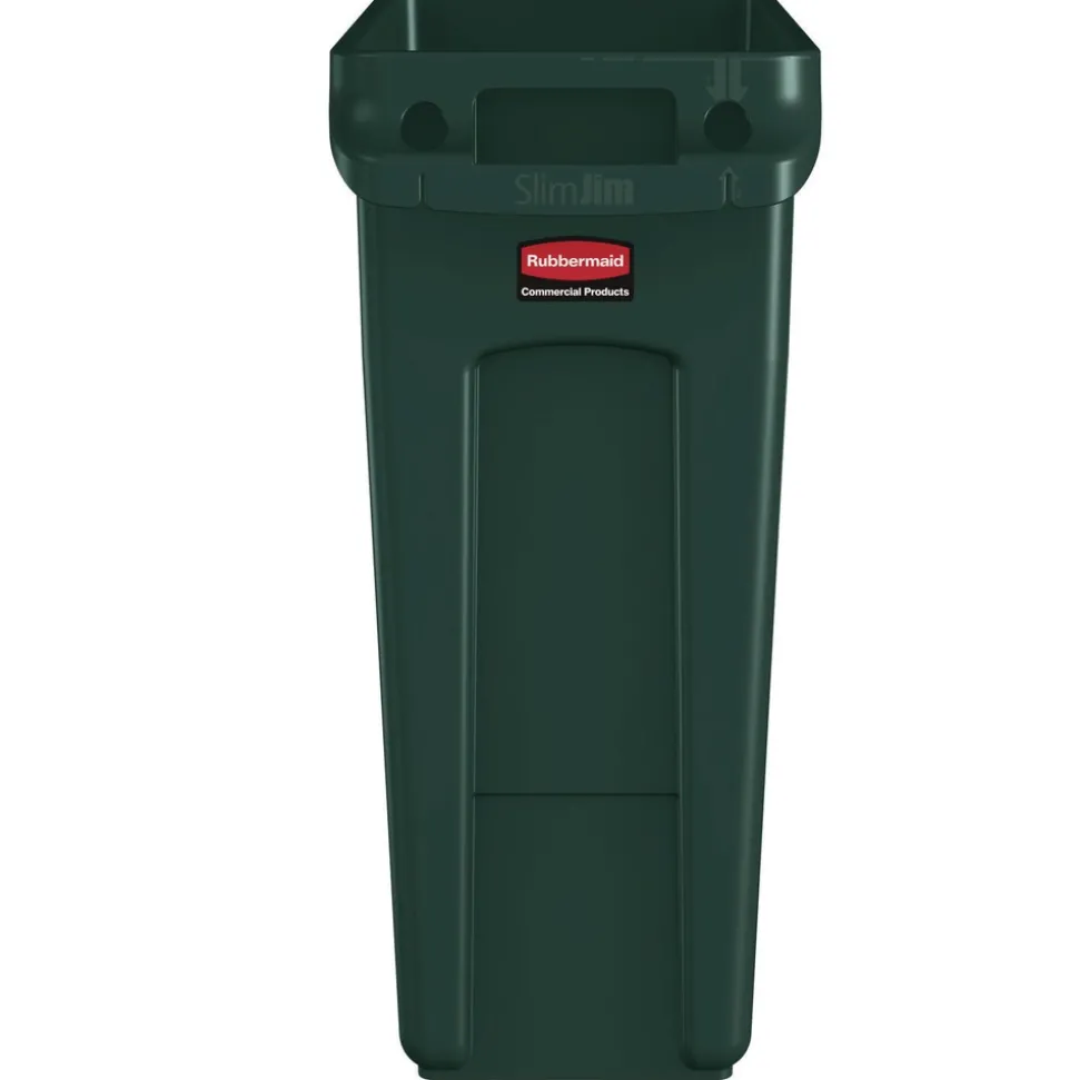 Rubbermaid Commercial 23 Gallon Slim Jim Recycling Container with Venting Channels - Green