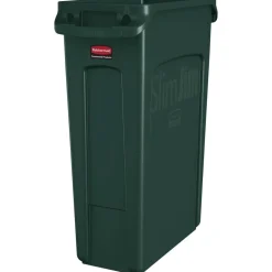 Rubbermaid Commercial 23 Gallon Slim Jim Recycling Container with Venting Channels - Green