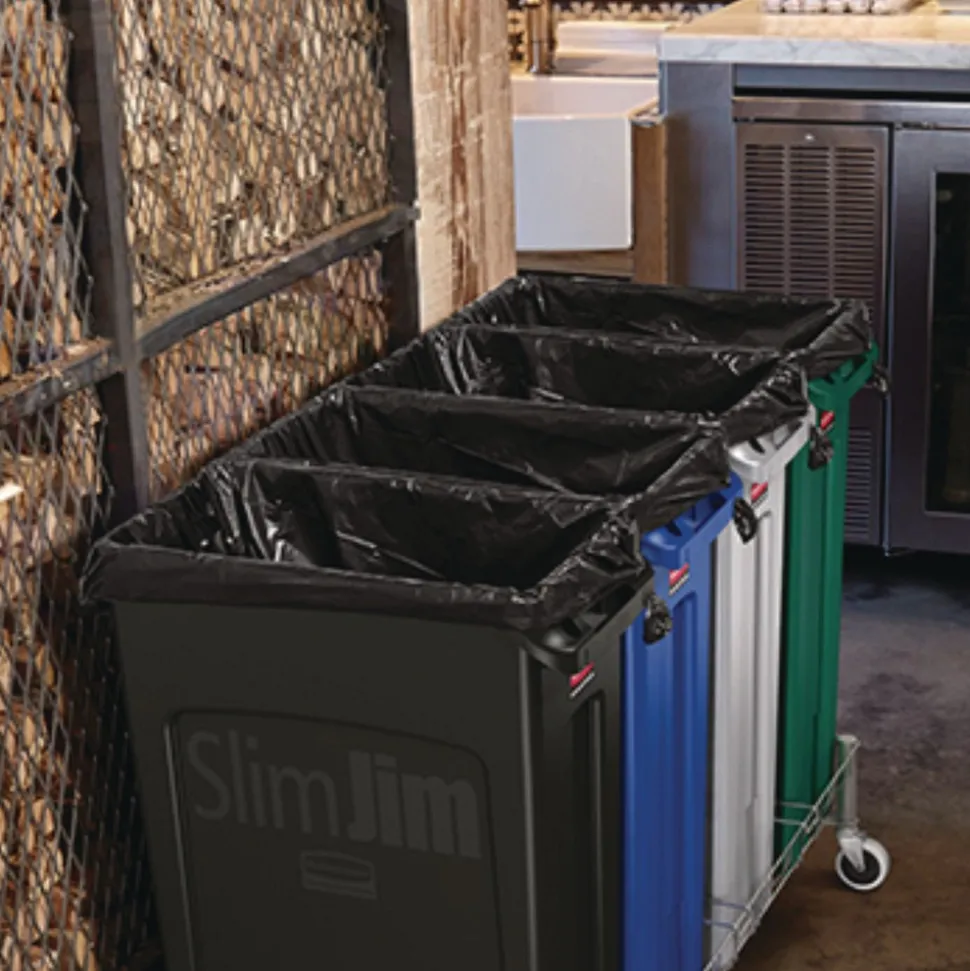 Rubbermaid Commercial 23 Gallon Slim Jim Recycling Container with Venting Channels - Green