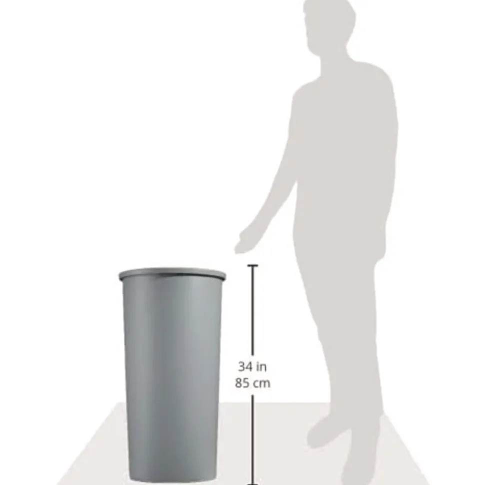 Rubbermaid Commercial 22 Gallon Round Plastic Untouchable Waste Container - Gray