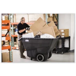 Rubbermaid Commercial 151 gal. 600 lbs. Capacity Plastic Structural Foam Tilt Truck - Black