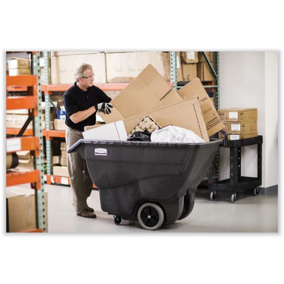 Rubbermaid Commercial 151 gal. 600 lbs. Capacity Plastic Structural Foam Tilt Truck - Black