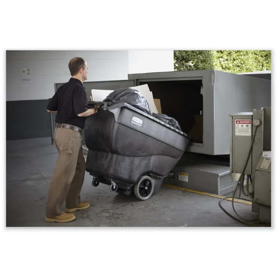 Rubbermaid Commercial 151 gal. 600 lbs. Capacity Plastic Structural Foam Tilt Truck - Black