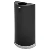 Rubbermaid Commercial 12 gal. European and Metallic Series Open Top Half-Round Steel Receptacle - Black/Chrome
