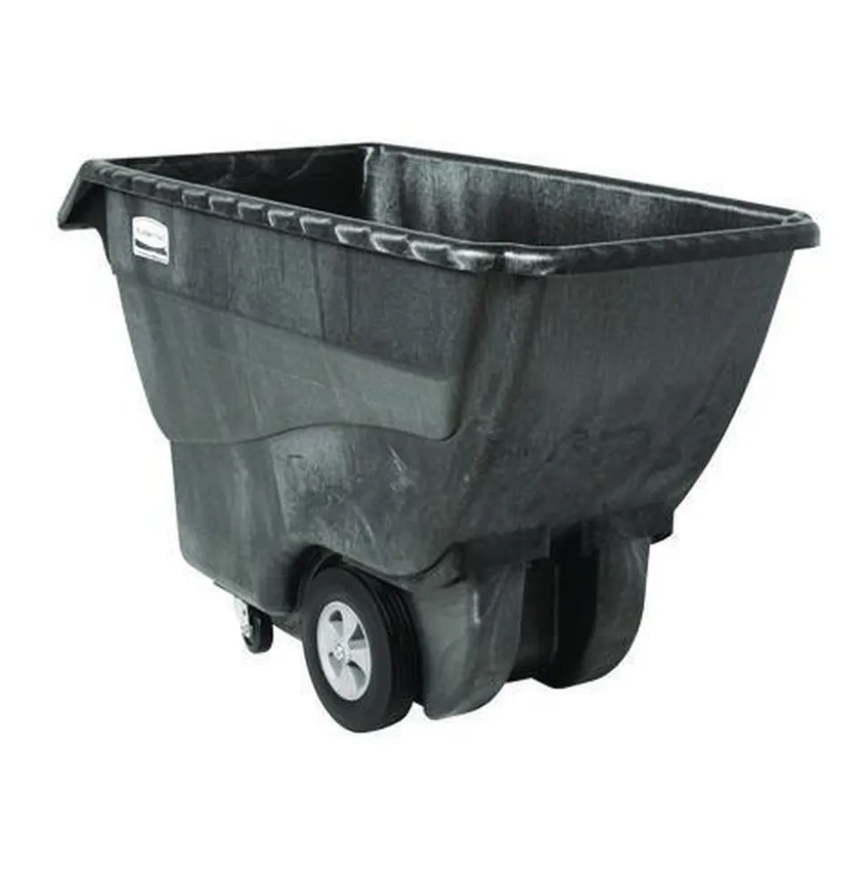 Rubbermaid Commercial 151 Gallon 1000 lbs. Capacity Plastic Structural Foam Tilt Truck - Black