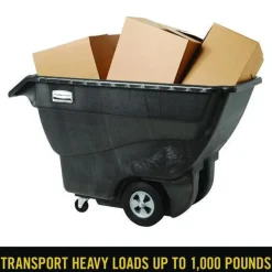 Rubbermaid Commercial 151 Gallon 1000 lbs. Capacity Plastic Structural Foam Tilt Truck - Black