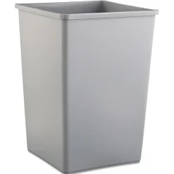 Rubbermaid Commercial 35 gal. Plastic Untouchable Square Waste Receptacle - Gray