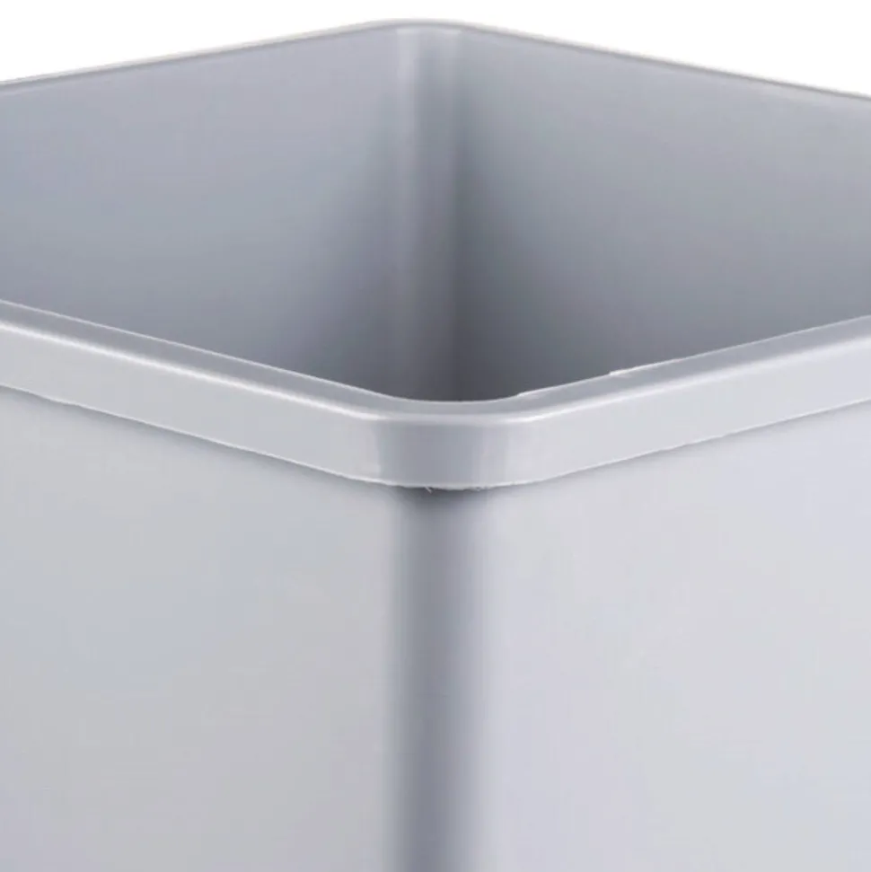 Rubbermaid Commercial 35 gal. Plastic Untouchable Square Waste Receptacle - Gray