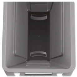 Rubbermaid Commercial 15.875 Gallon Rectangular Plastic Slim Jim Waste Container with handles - Light Gray